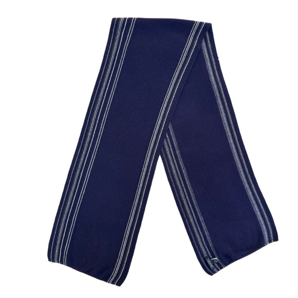 Banana Republic Extra Fine Merino Wool Scarf – Navy with Stripes - Picture 4 of 13